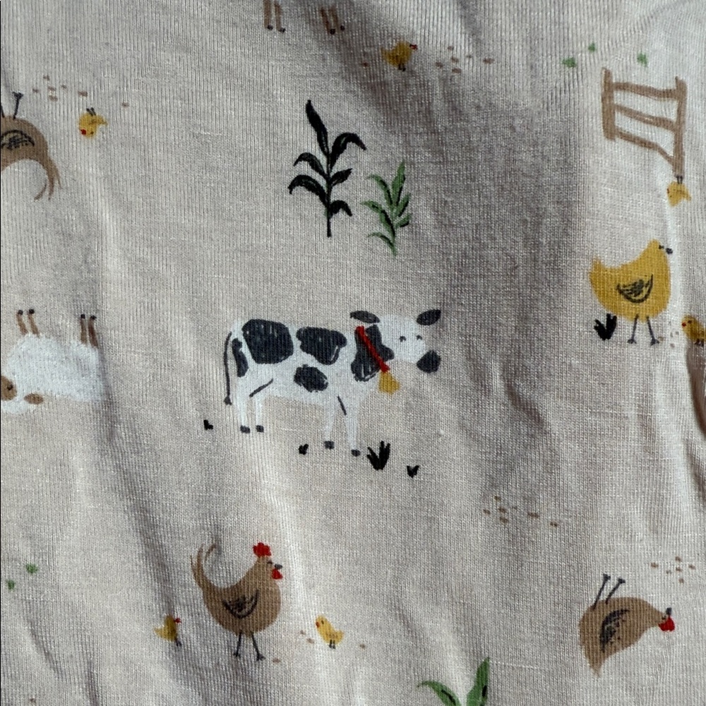 Milk Berry Charming Cream and Yellow Kids Footie with Animal Print - Picture 3 of 6